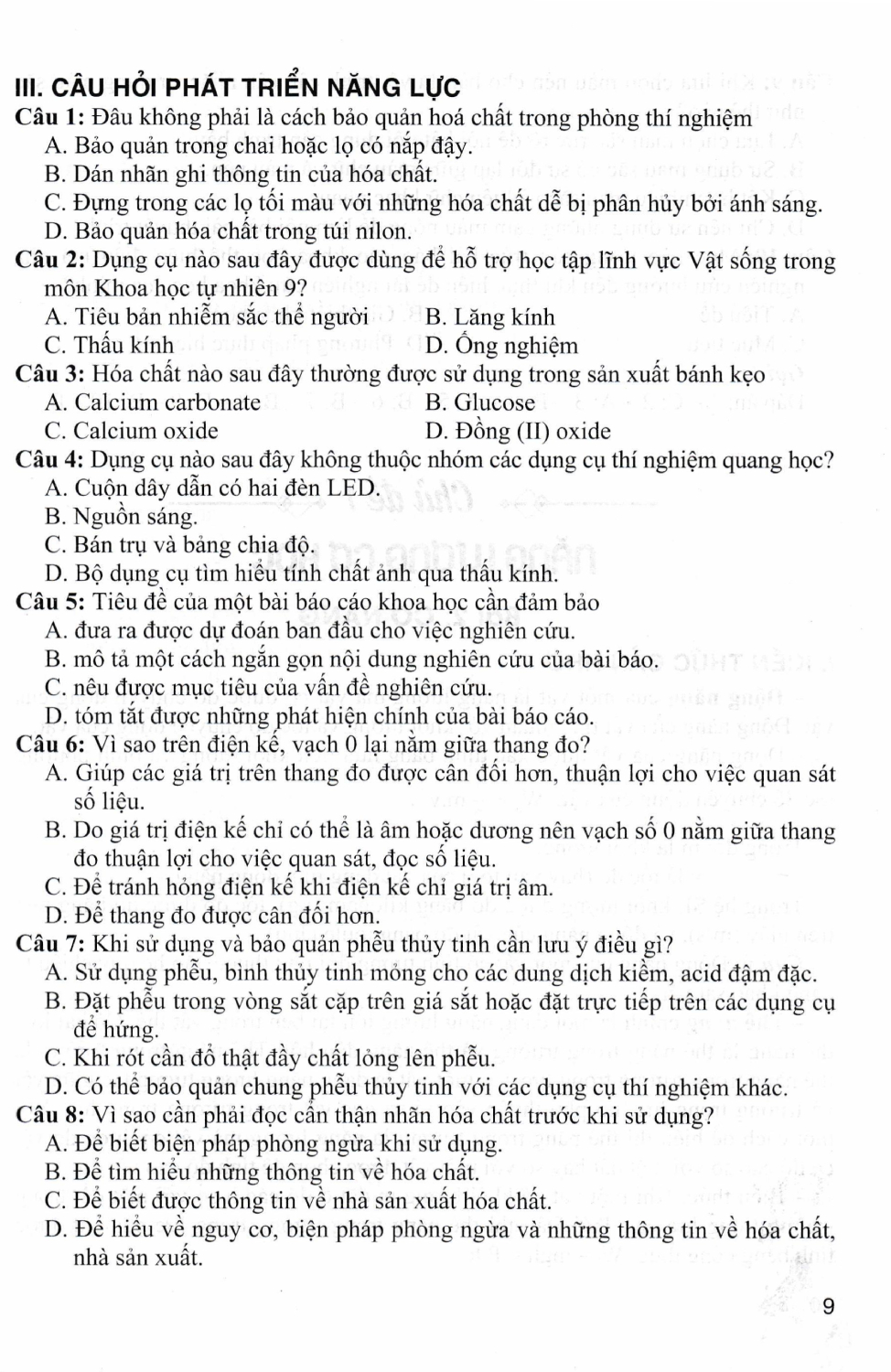 Hướng Dẫn Trả Lời Câu Hỏi Và Bài Tập Khoa Học Tự Nhiên 9 (Dùng Kèm SGK Chân Trời Sáng Tạo) - HA