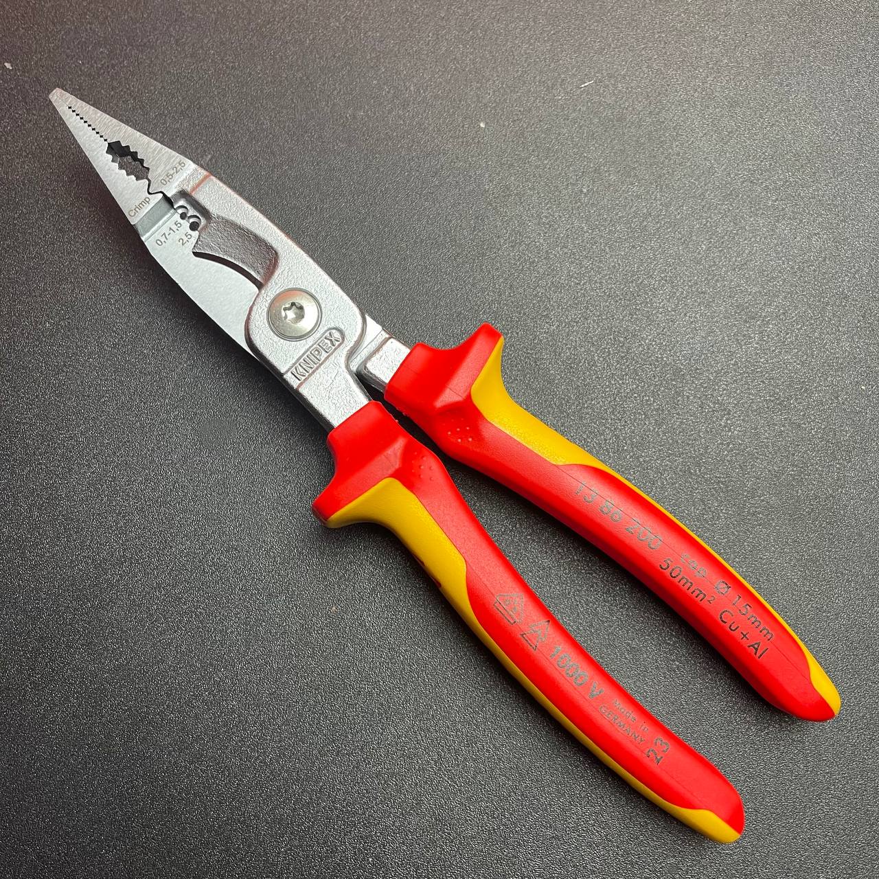 KIỀM LẮP ĐIỆN ĐA NĂNG KNIPEX CÁCH ĐIỆN 1000V DÀI 200 MM 13 86 200