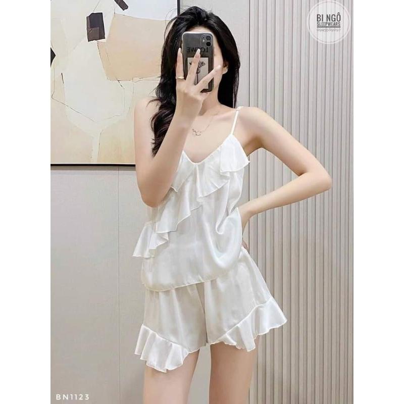 Set đùi áo bèo chéo, xinh xắn , kute , dễ thương Ann shop M0010 - Nude