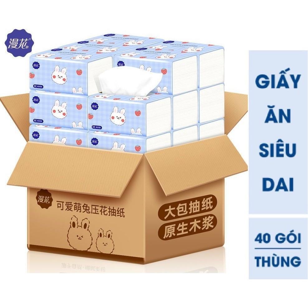 Giấy Ăn Thỏ Trắng Siêu Dai Siêu Mịn Thùng 40 Gói Giấy Ăn Rút Hình Thỏ (Hàng Nội Địa Trung Quốc