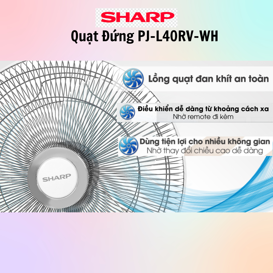 Quạt lửng Sharp PJ-L40RV-LG/WH/DG  - Sản xuất tại Việt Nam - Hàng Chính Hãng