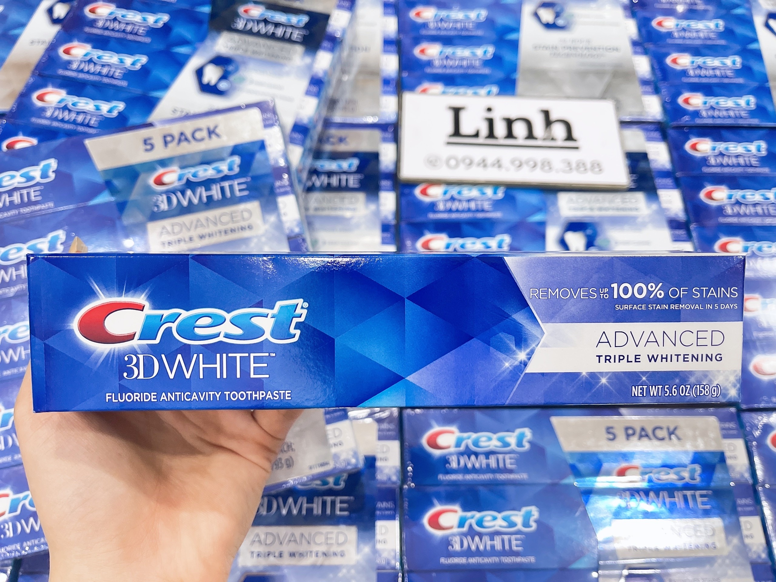 Lốc 5 Kem Đánh Răng Crest 3D White Advanced 147gr/tuýp