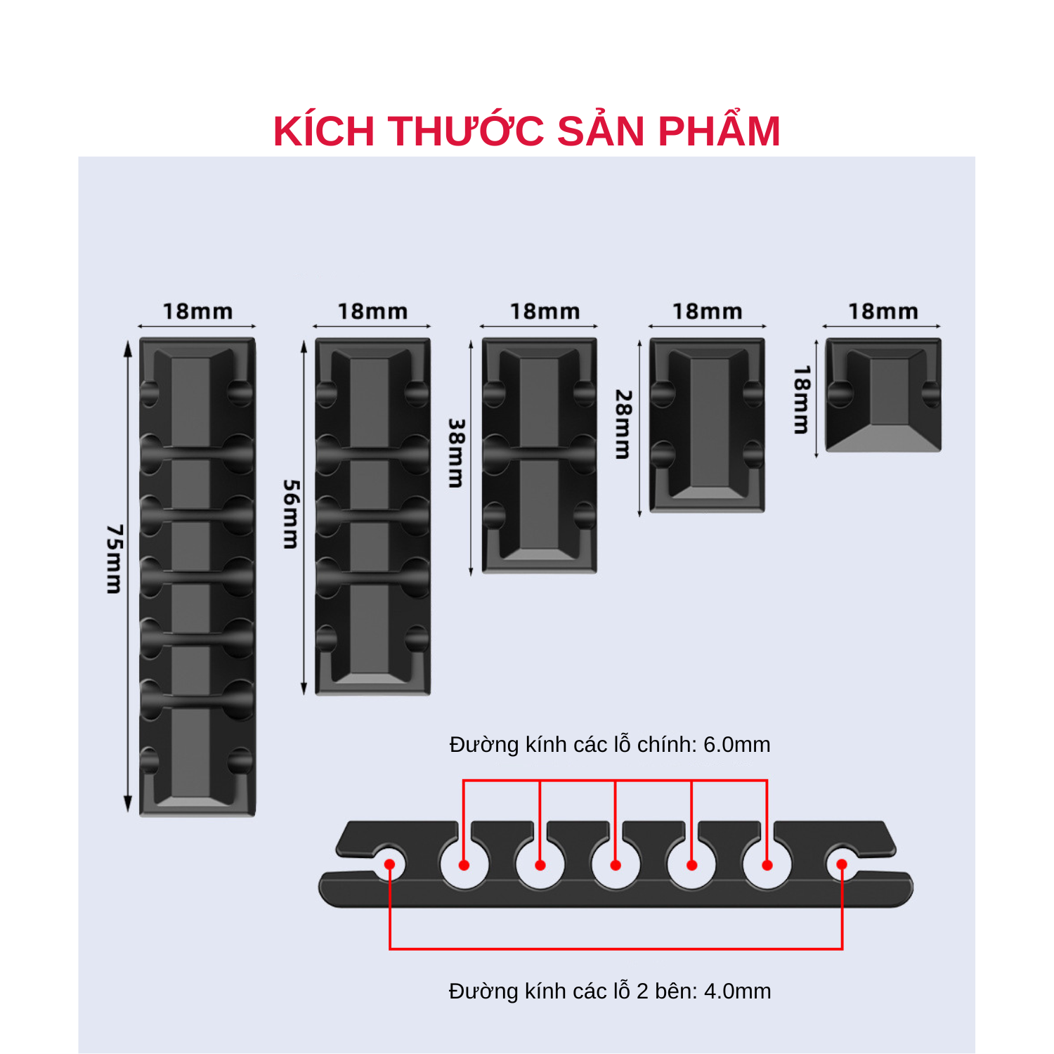 Bộ Kẹp Dán Cố Định Dây Cáp, Dây Sạc Điện Thoại Đa Năng Làm Gọn Bàn Làm Việc Cực Tiện Dụng - Hàng Chính Hãng Tamayoko