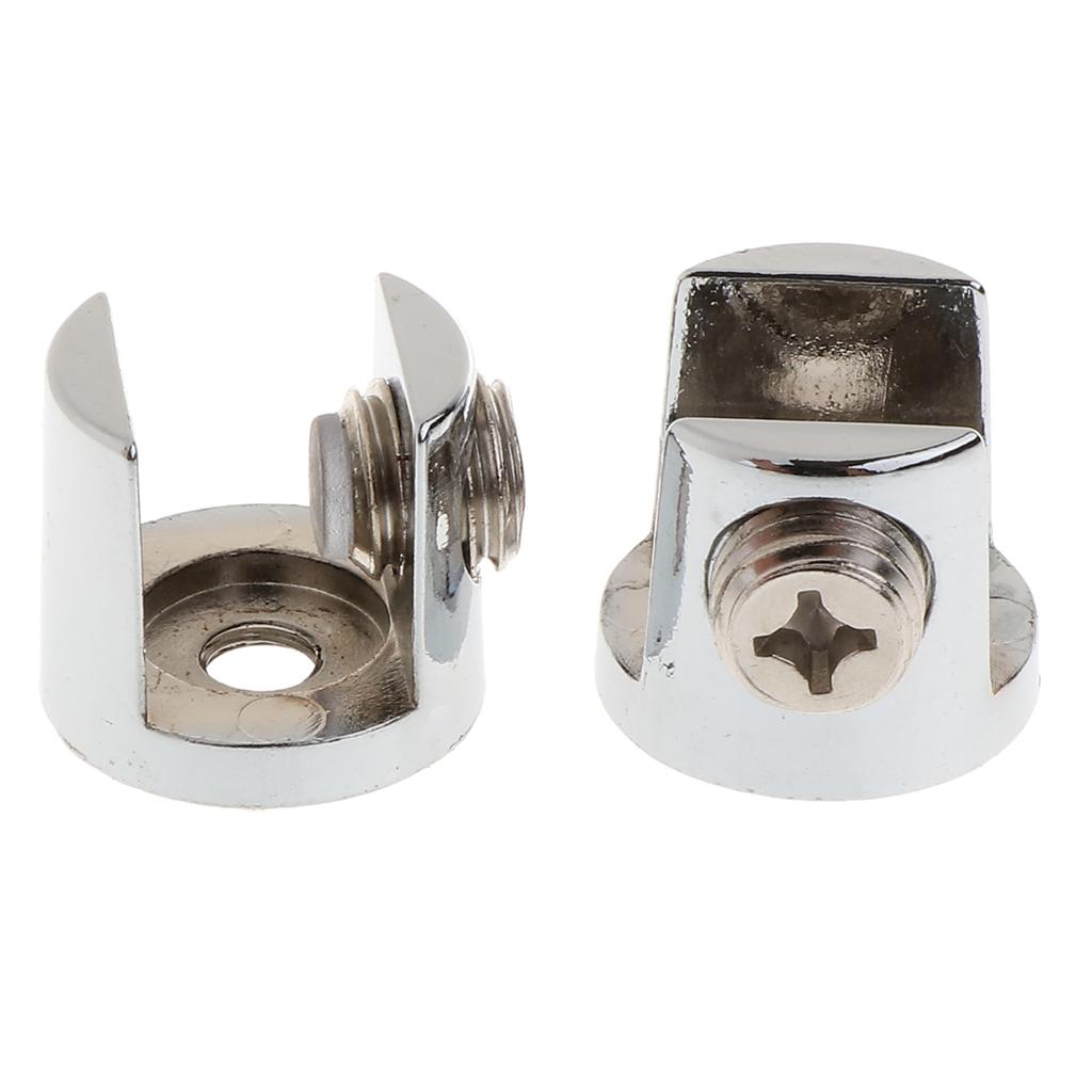 2pcs Cylindrical Shape Adjustable Glass Clamp Shelf Support Brackets for Bathroom Office Seat Isolation
