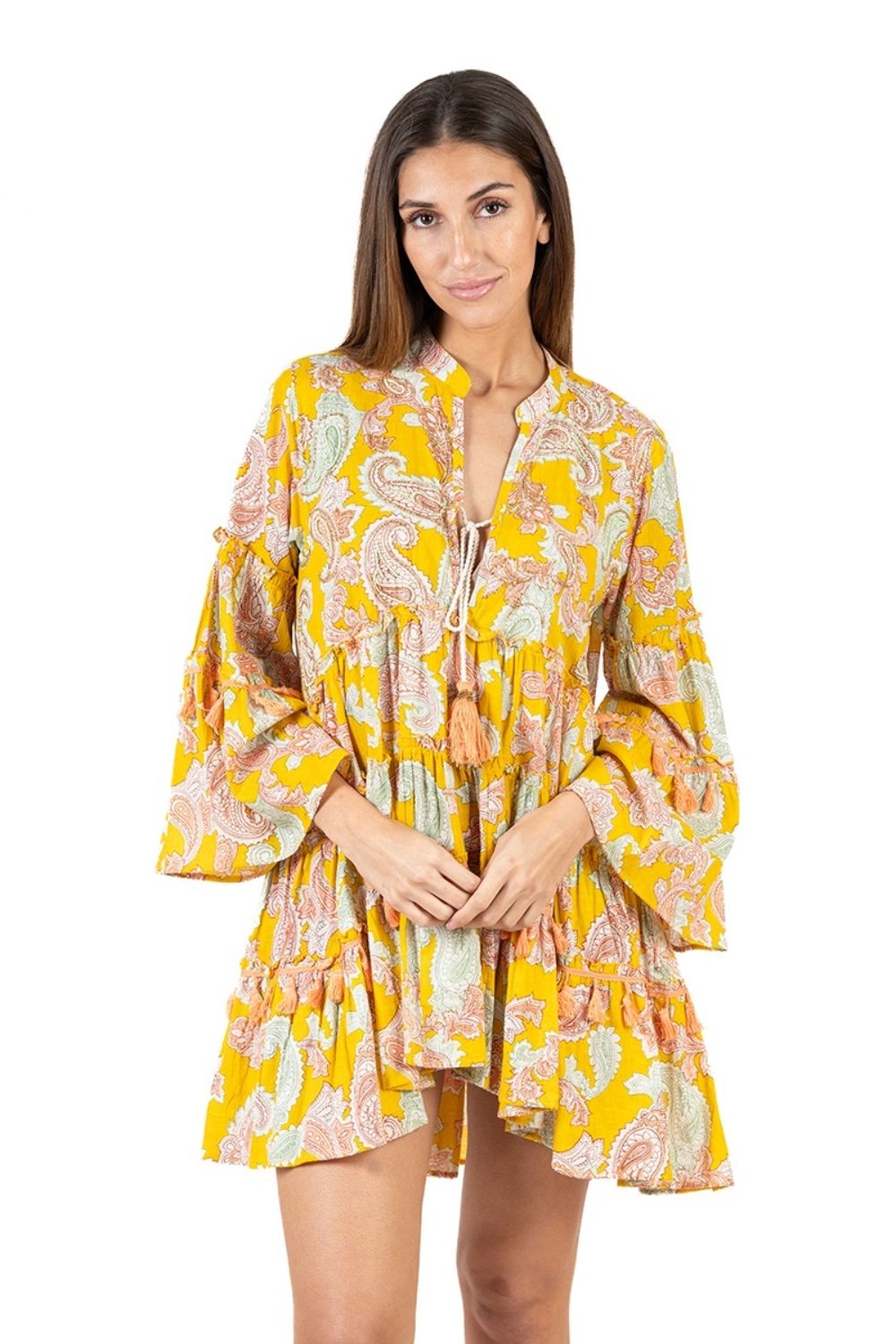 Đầm Boho Kết Cườm Cotton Isla Bonita