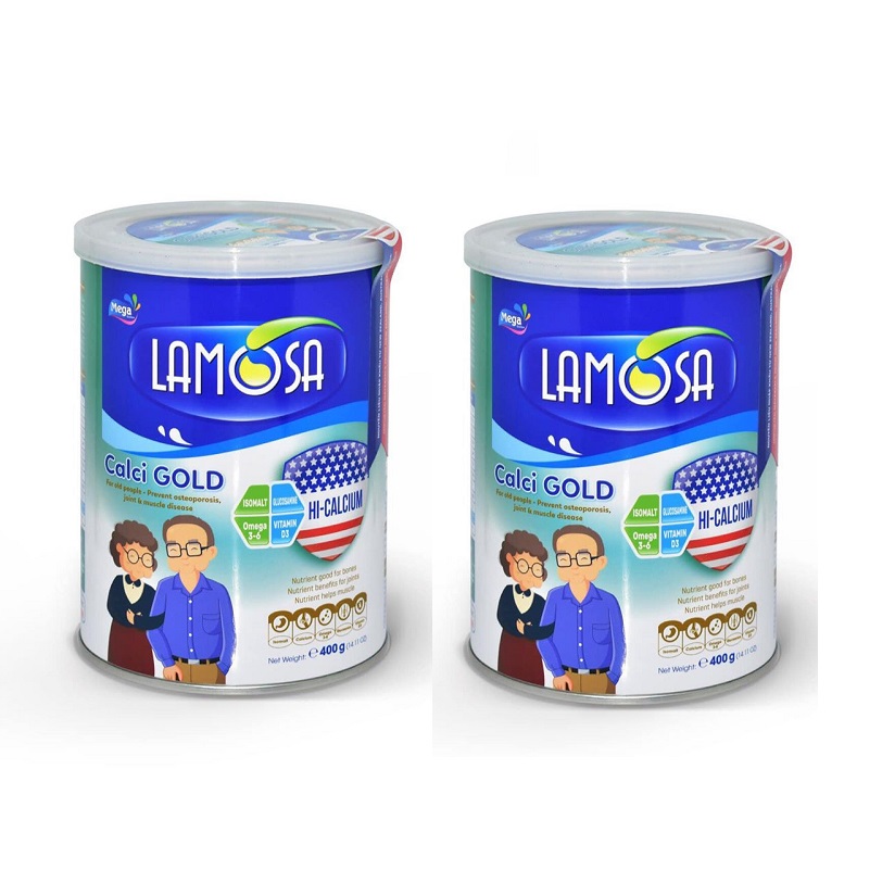 Bộ 2 Lon Sữa Bột LAMOSA CALCI GOLD loại 400gr