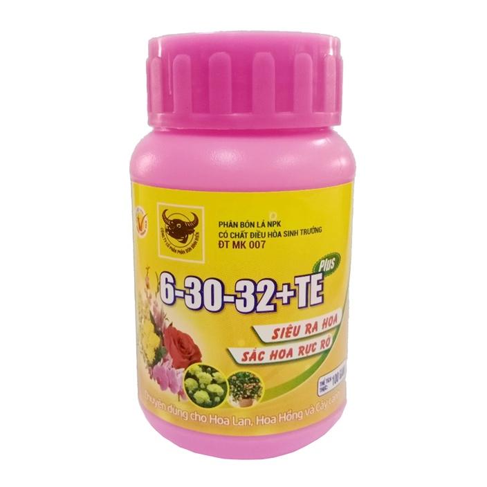 Phân Bón Lá Đầu Trâu NPK 6-30-32+TE Siêu Ra Hoa, Sắc Hoa Rực Rỡ hủ 100gram - KNS3760