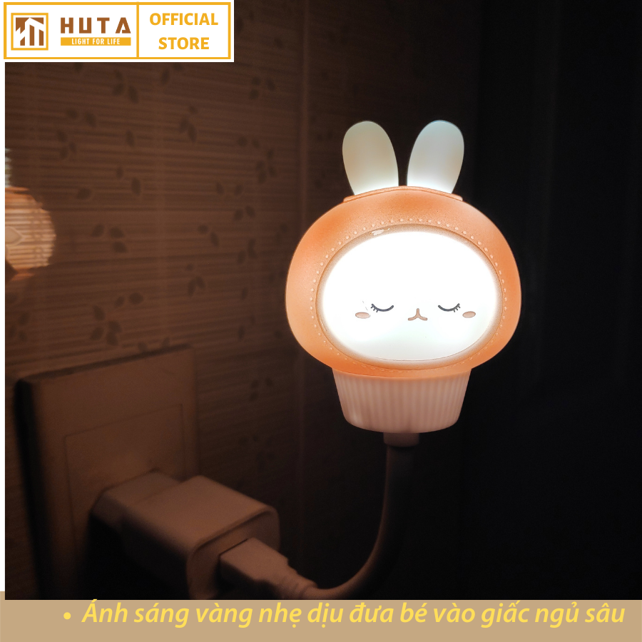 Đèn Ngủ Mini Cho Bé HUTA Hình Thú Cute Chú Thỏ Dễ Thương, Cắm Điện Đầu USB, Uốn Dẻo Nhỏ Gọn Tiện Lợi, Trang Trí Phòng Ngủ, Đèn Vàng