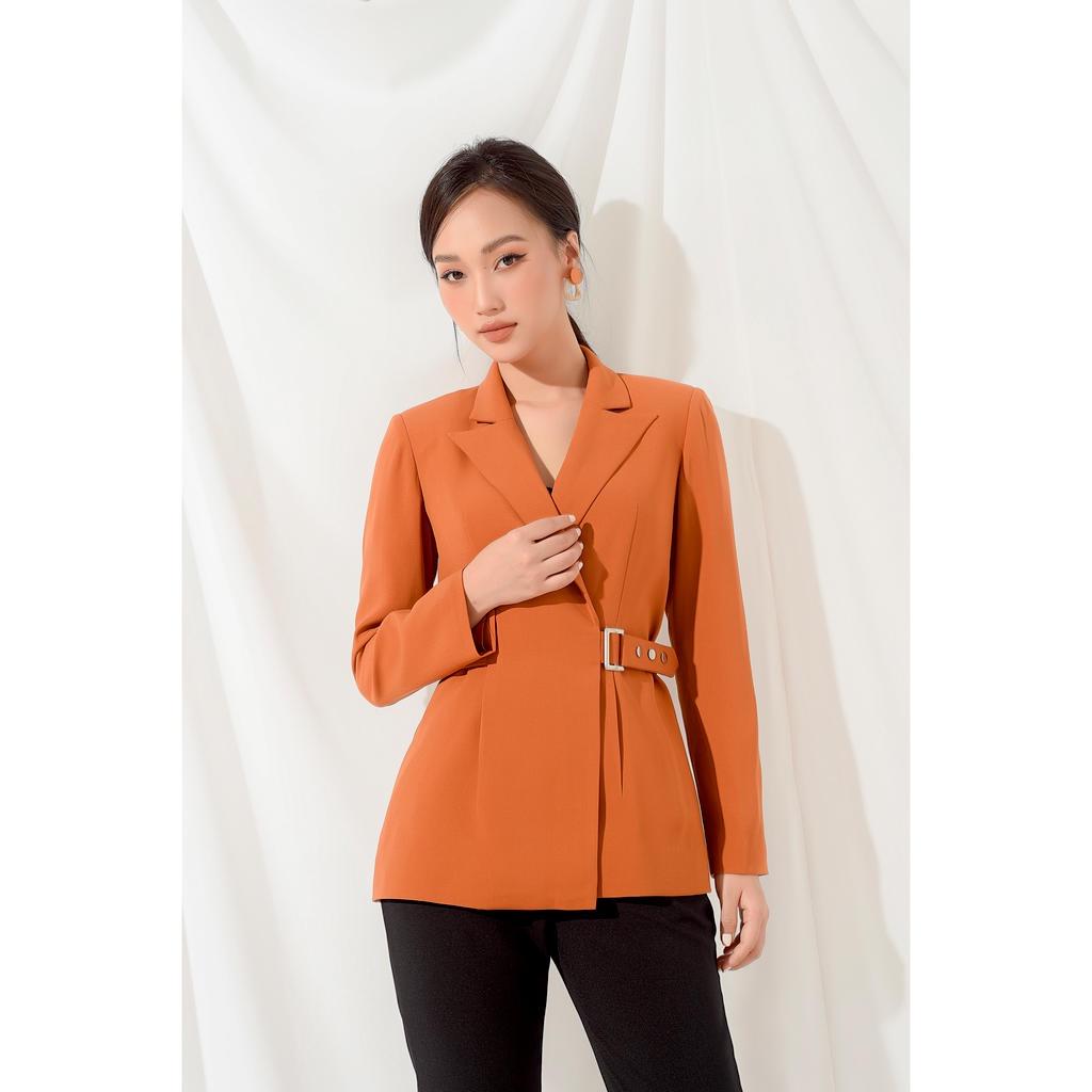 Áo khoác dài cổ bẻ hai ve đai cài khuy bấm MMOutfit K052048
