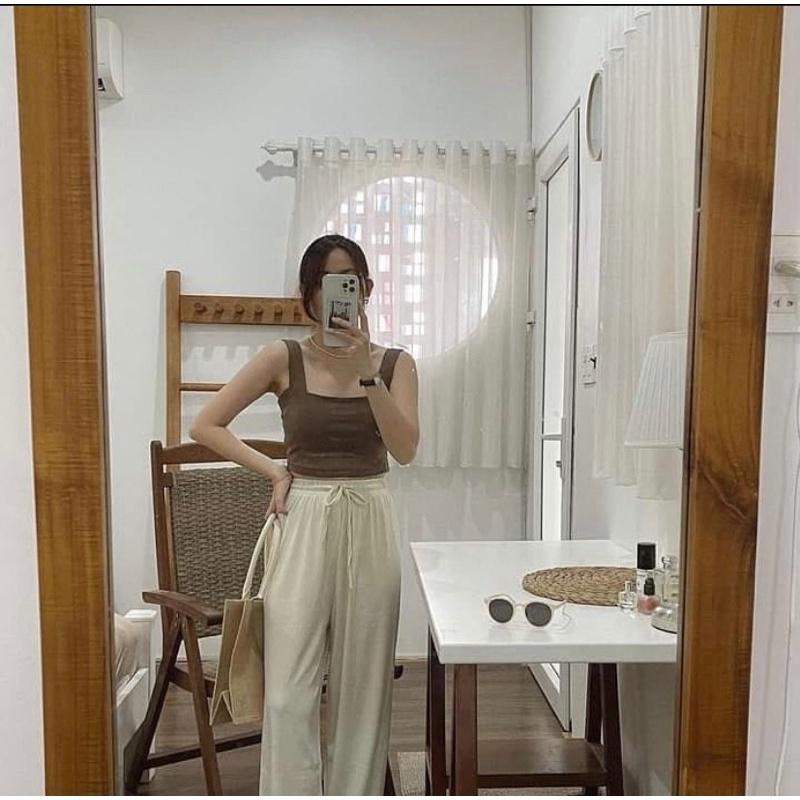 Combo 3 Áo Croptop Hai Dây Bản To Dễ Phối Đồ Mặc Đi Chơi 2022, Áo 2 Dây Nữ Đẹp Cổ U Bản To Có Mút Ngực Gợi Cảm Mới CROP