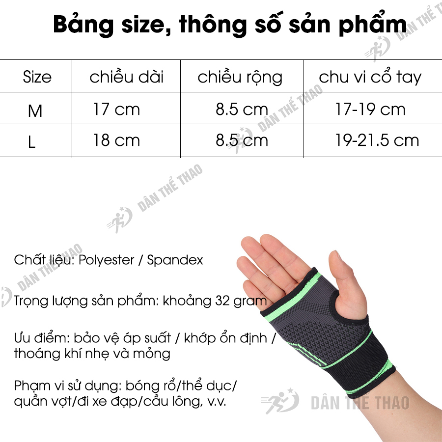 Găng tay thể thao có quấn cổ tay thoải mái thoáng khí bảo vệ lòng bàn tay, hỗ trợ khớp cổ tay cho tập gym, bóng chuyền, cầu lông