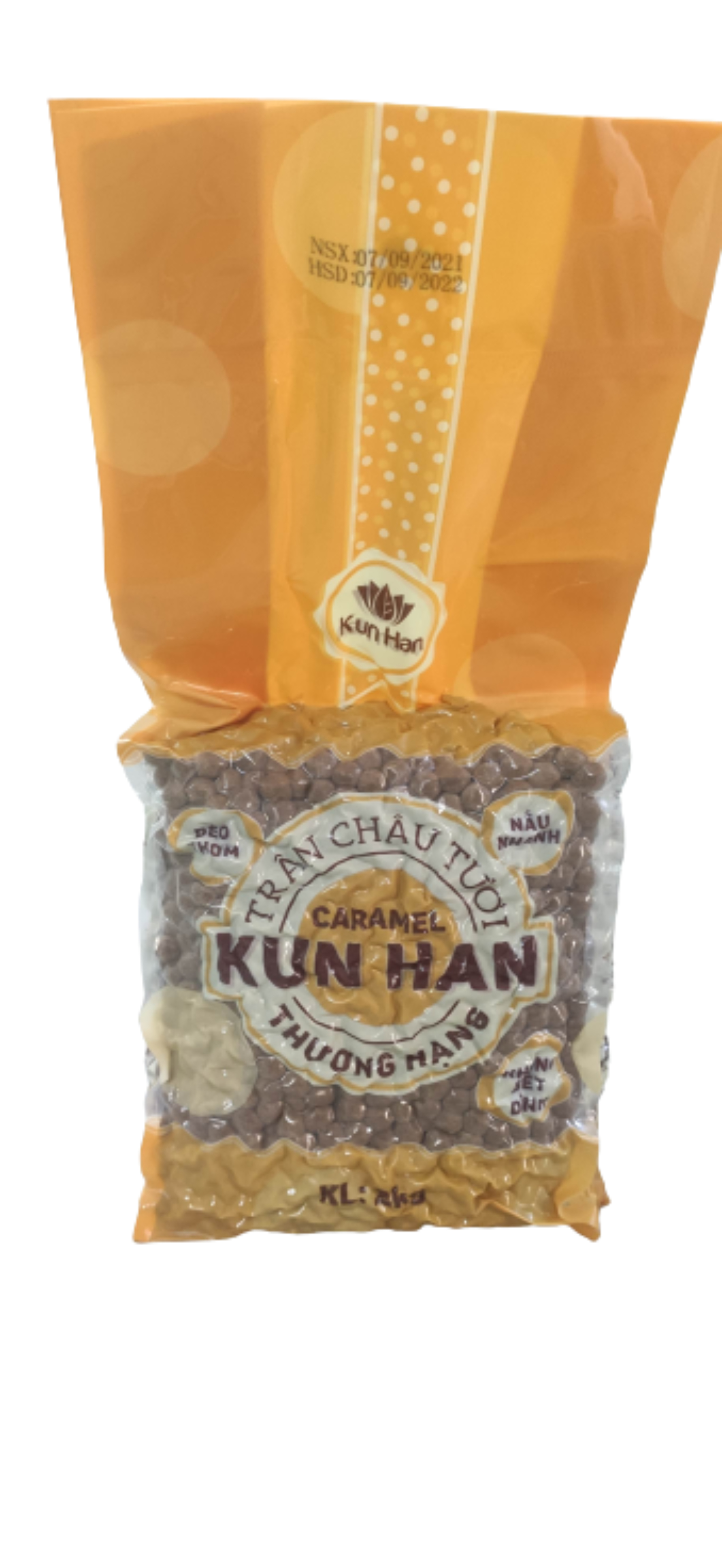 Trân Châu Tươi KunHan Thượng Hạng Caramel 2 Kg/Túi - Dai, Dẻo, Thơm Ngon, Để Lâu Không Bị Dính