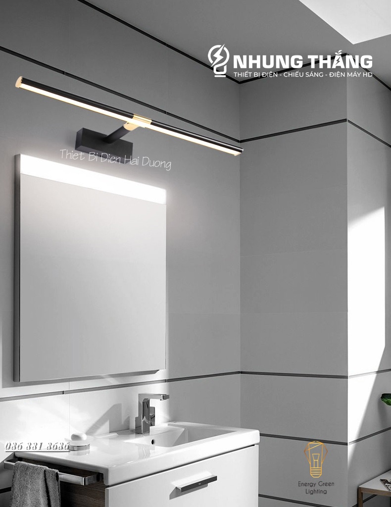 Đèn soi tranh - Đèn rọi gương Led Model 5058 60cm 12w 3 Chế Độ Ánh Sáng - Điều chỉnh được góc chiếu - Có Video