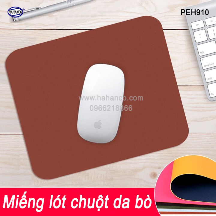 Miếng lót chuột gaming, pad bằng da bò xịn (PEH910) chống nước, trơn trượt siêu bền - Mouse Pads Leather of HAHANCO - Hàng chính hãng