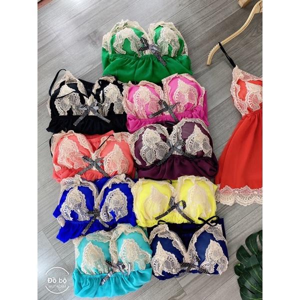 Đồ ngủ sexy nữ, đồ ngủ 2 dây có mút ngực phối ren gợi cảm mát mẻ- Phuongalice shop