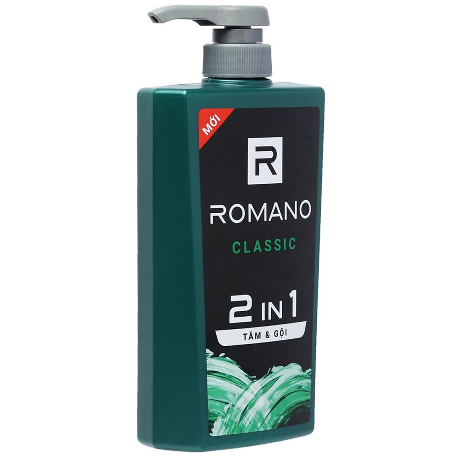 Sữa Tắm Gội 2in1 Romano Classic 650G