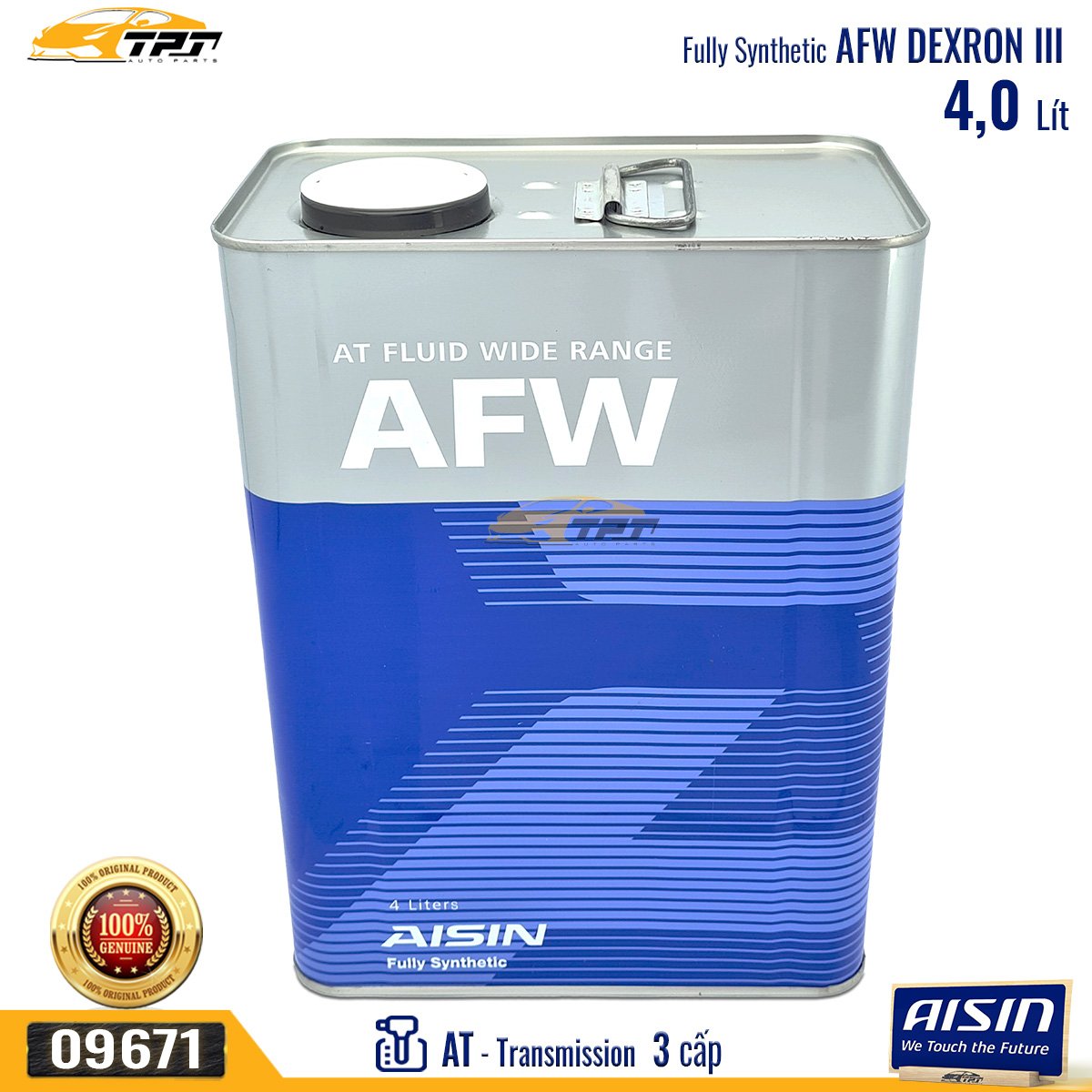 Nhớt Hộp Số Tự Động 3 Cấp AFW DEXRON III (4 Lít) ATFD34S AISIN - Japan