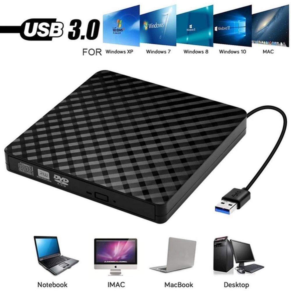 New External USB 3.0 DVD-RW CD Writer Burner Reader Player For PC