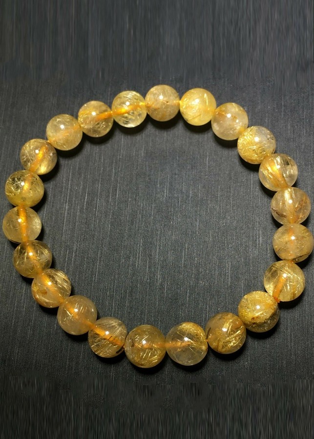 Vòng Tay Nam Đá Thạch Anh Tóc Vàng Tự Nhiên 8mm