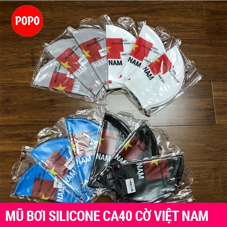 Mũ bơi người lớn POPO CA31 chất liệu silicone trơn cao cấp ngăn ướt tóc