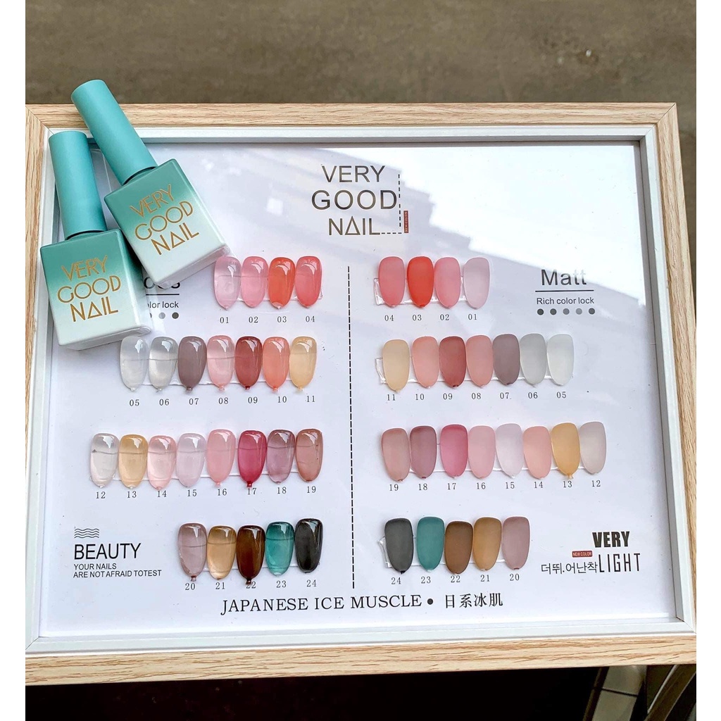 Set sơn thạch 24 Chai Very Good Nail chất đậm đặc, bám móng, lên màu chuẩn (tặng bảng màu đã sơn sẵn)