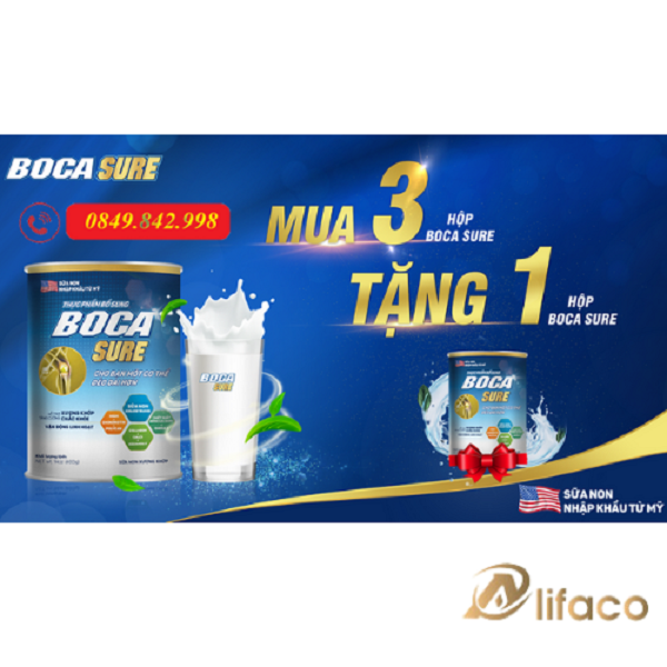 Mua 3 tặng 1 BOCA SURE hỗ trợ xương khớp ALIFACO Sữa Non sữa non nhập khẩu từ Mỹ 400gr
