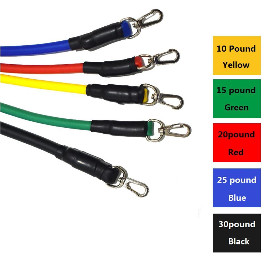 12 Pieces Exercise Bands Set  Straps Workout Bands Fitness Training Tubes