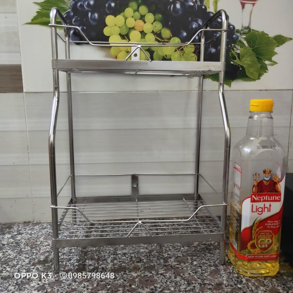 Kệ Inox đựng gia vị 2 tầng ống