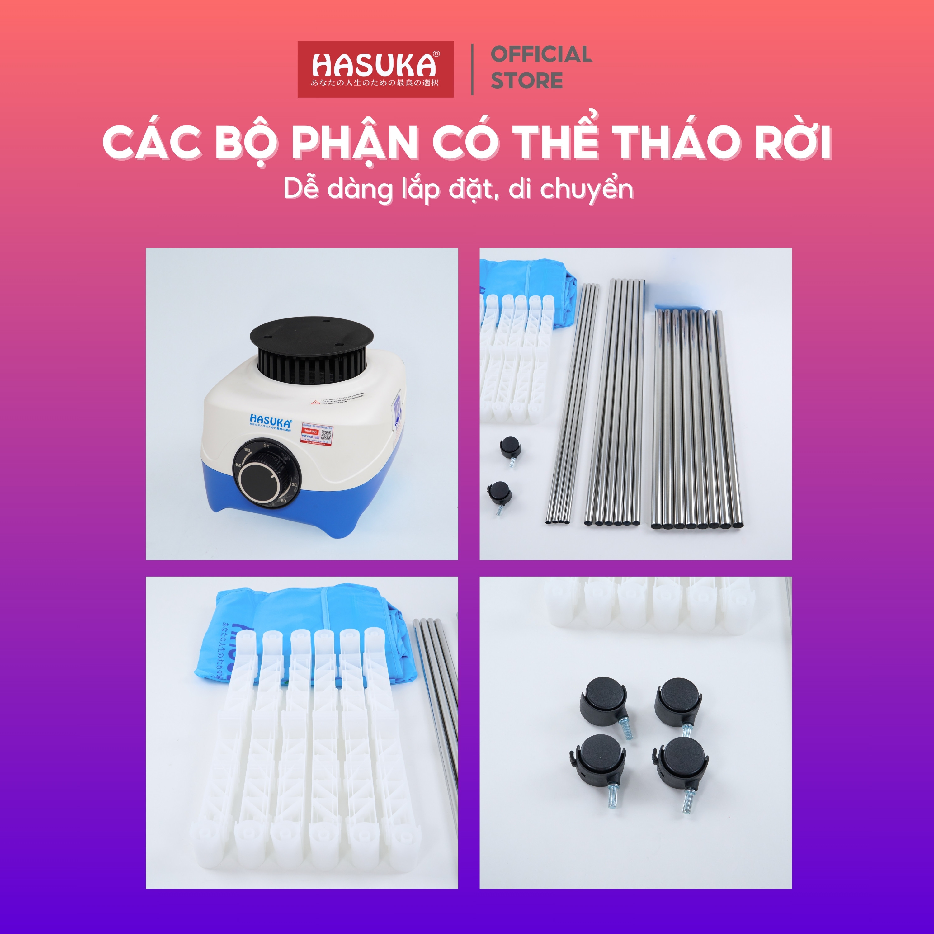 Tủ sấy quần áo HASUKA HSK-116MS Công nghệ sấy cộng hưởng nhiệt PTC tăng khả năng bảo vệ quần áo (BH 12 tháng) - HÀNG CHÍNH HÃNG