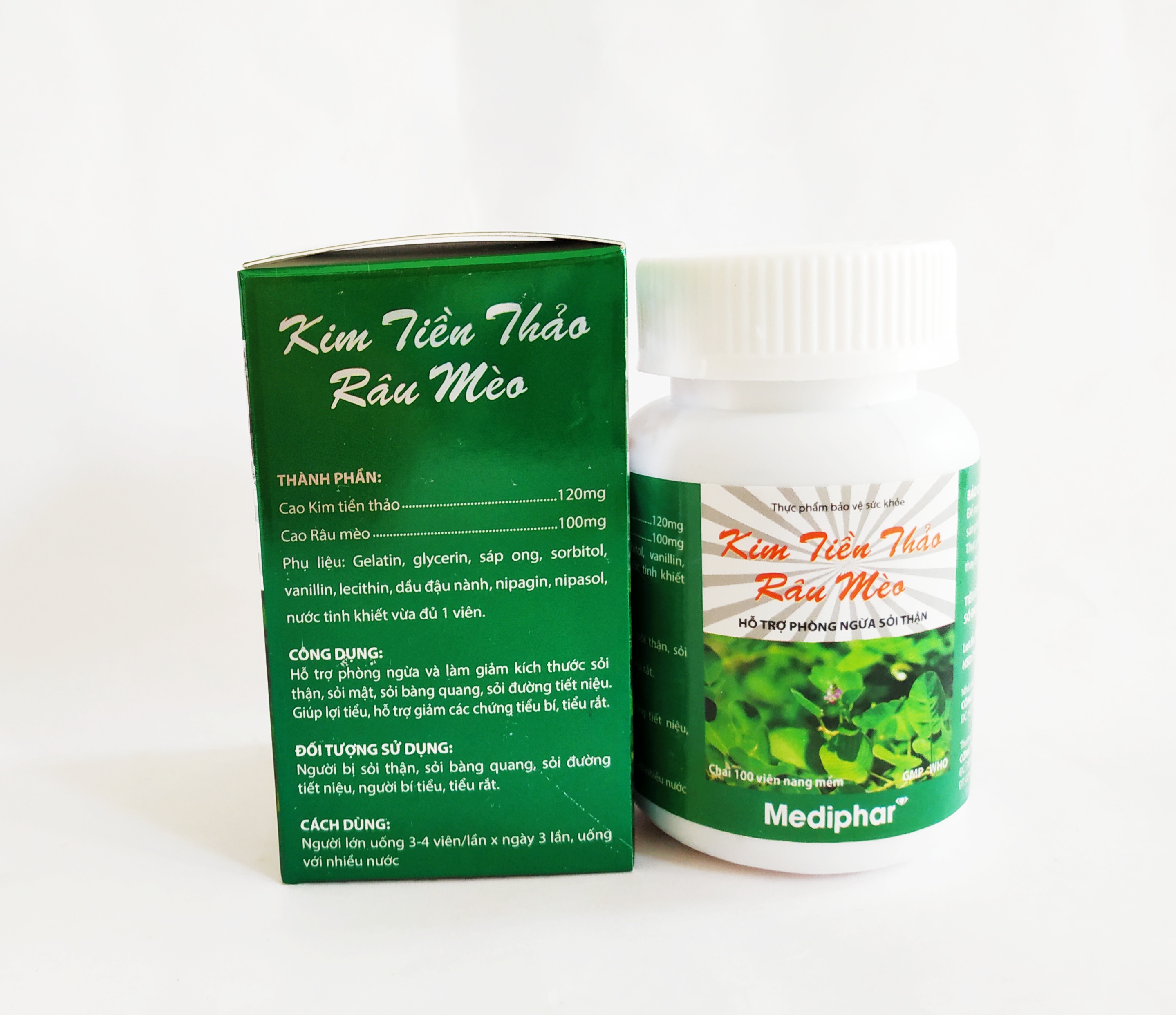 Viên Uống Làm Tan Sỏi Thận Kim Tiền Thảo Râu Mèo - Đánh Tan Sỏi Trong Thận - Kim Tiền Thảo Opc - Lọ 100 Viên