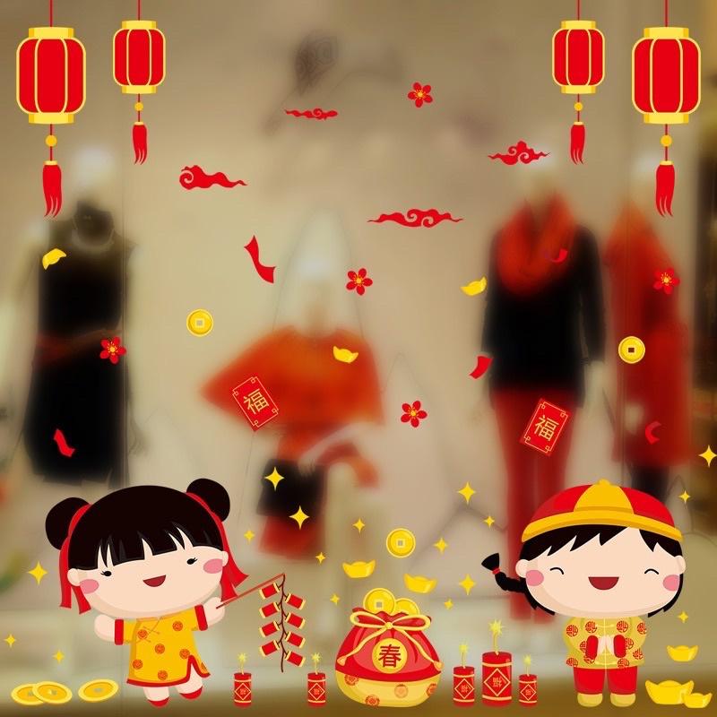 Tranh dán trang trí Tết