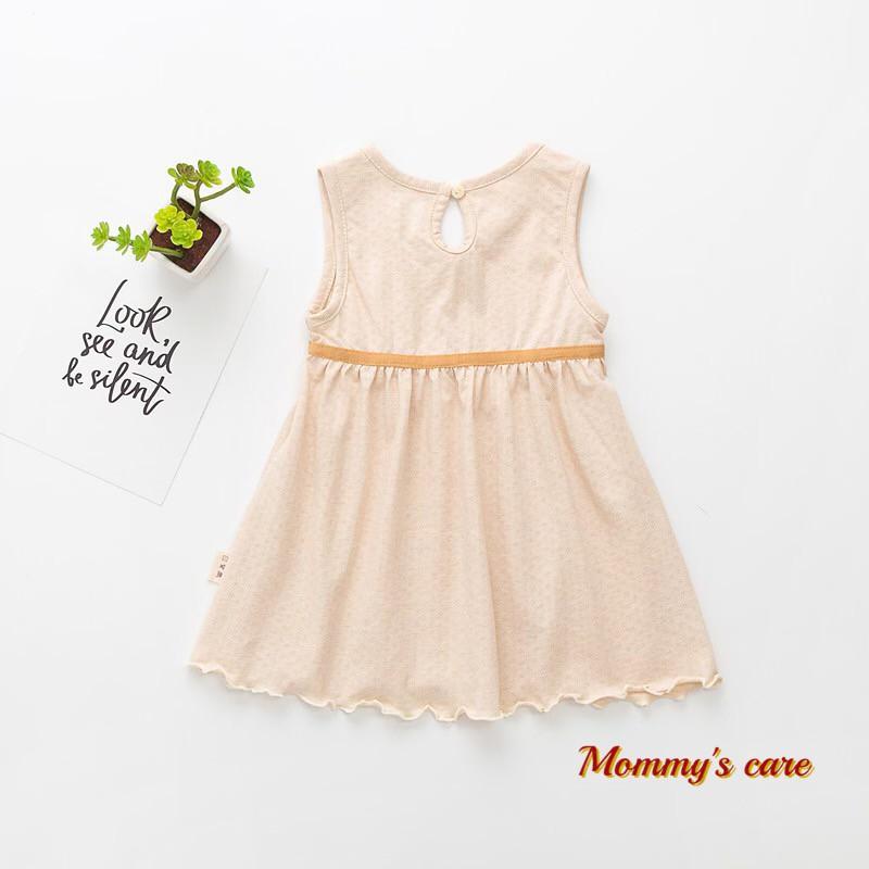 Váy bé gái 0-3 tuổi 100% organic cotton hữu cơ tự nhiên không tẩy nhuộm hóa chất mềm mát an toàn cho bé