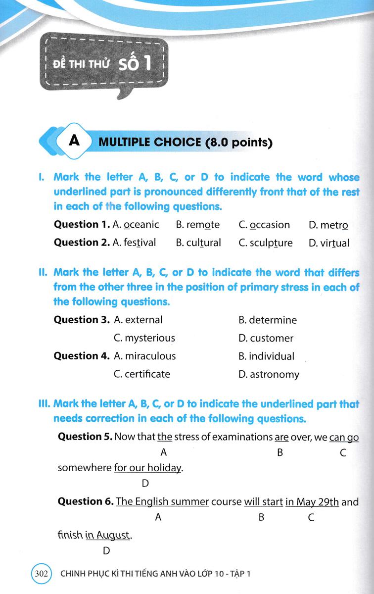 Chinh Phục Kỳ Thi Tiếng Anh Vào Lớp 10 - Tập 1