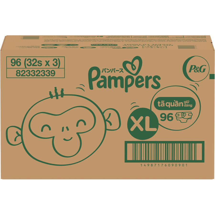 Thùng Tối Ưu Phí Vận Chuyển 3 Gói Tã Quần PAMPERS Giữ Dáng Size L/ XL / XXL, Chống Xệ