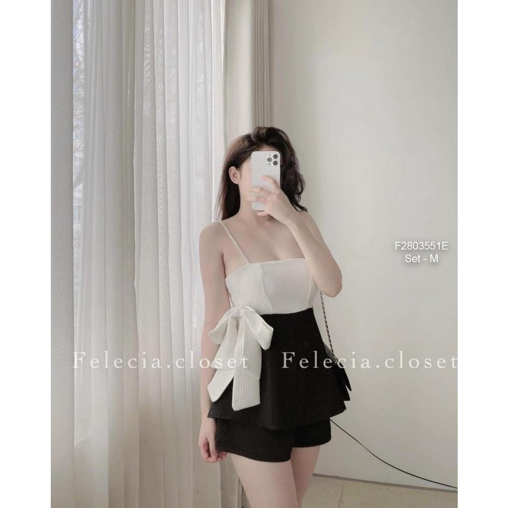 Set áo cúp ngực 2 dây phối nơ quần short!