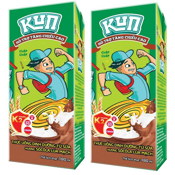 Thùng 48 Hộp Sữa SoCola Lúa Mạch KUN 180ml/hộp