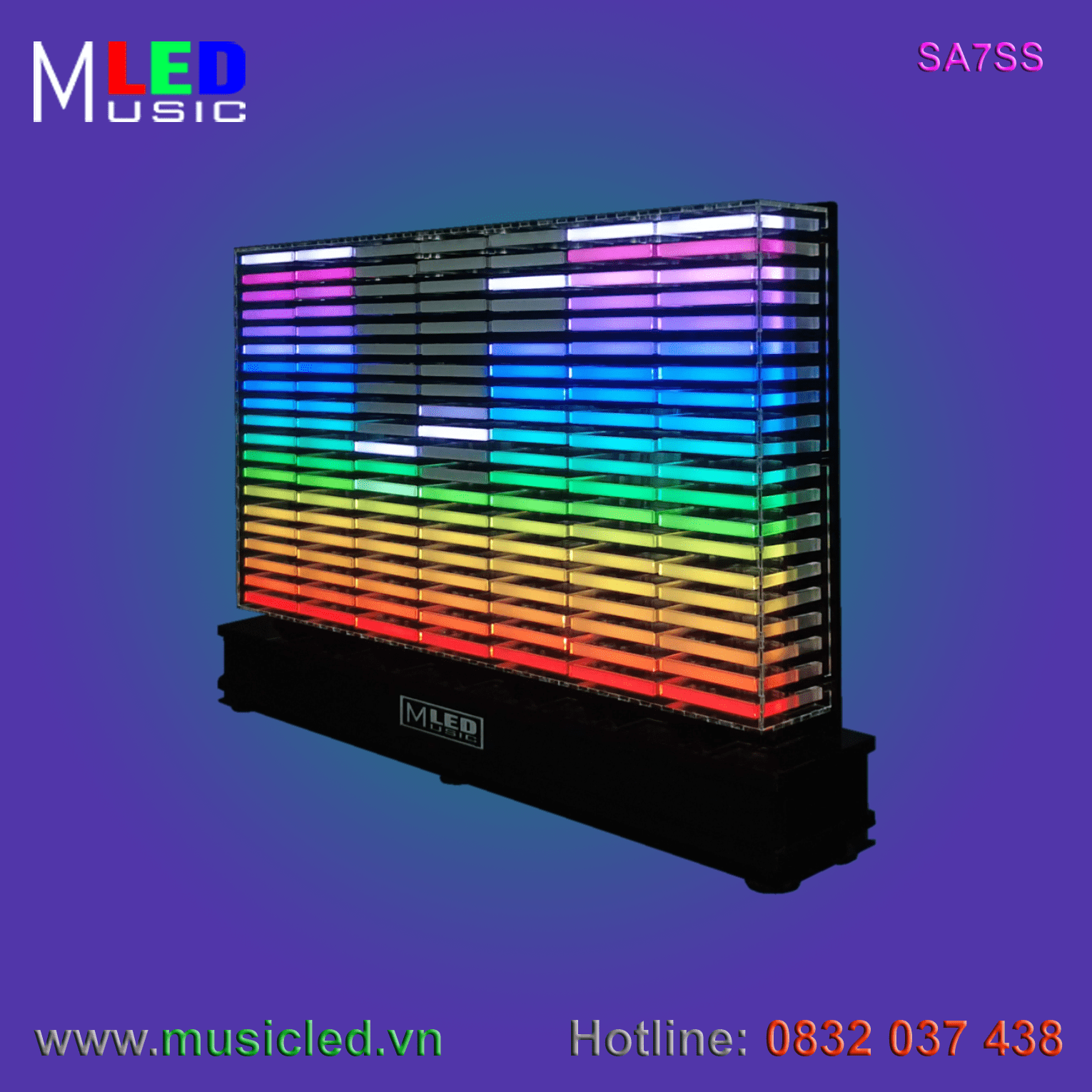 Dàn đèn Music LED nháy theo tần số nhạc 7 cột để bàn