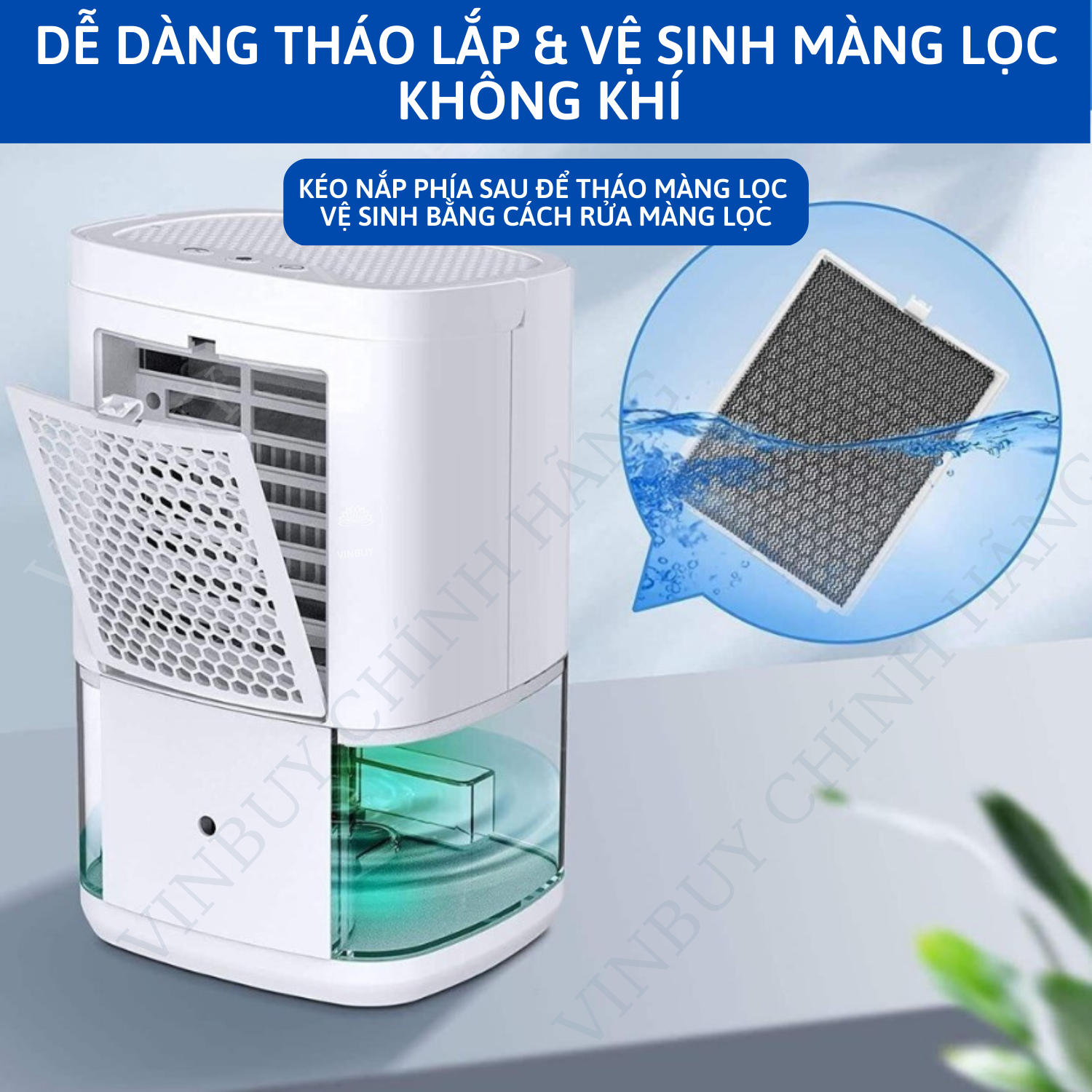 Máy hút ẩm không khí, hút ẩm gia đình gia dụng hàng chính hãng VinBuy, tiện lợi cho phòng ngủ, tủ quần áo, giảm ẩm mốc, lọc không khí loại bỏ chất ô nhiễm, tiếng ồn thấp