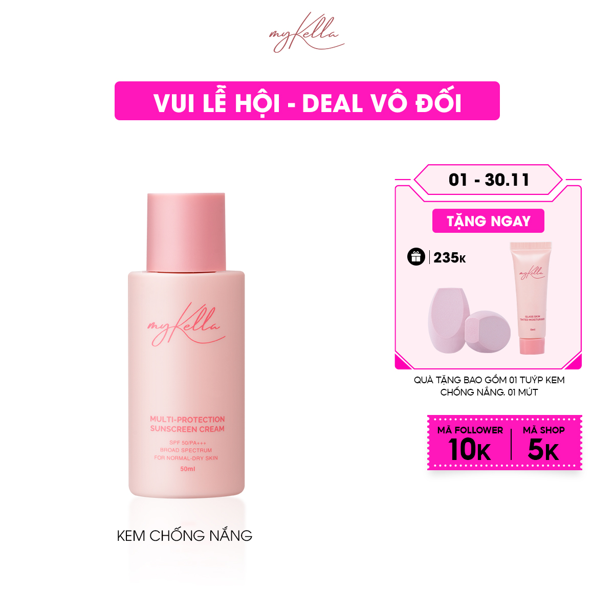 Kem Chống Nắng Cho Da Thường myKella - Multi Protection Sunscreen Cream