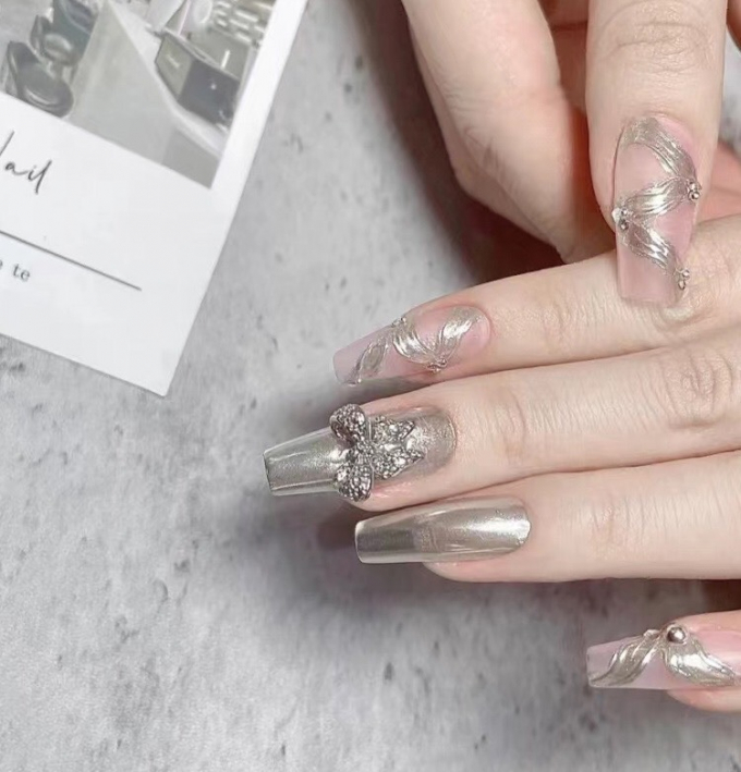 Gel vẽ nail viền móng nhũ siêu sáng 1104