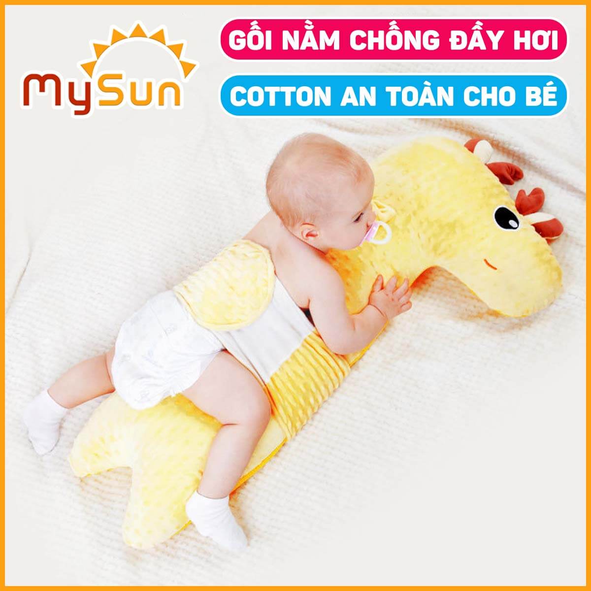 Gối ôm cho trẻ em bé sơ sinh dưới 1 2 3 4 5 6 tháng tuổi chống đầy hơi đa năng MySun