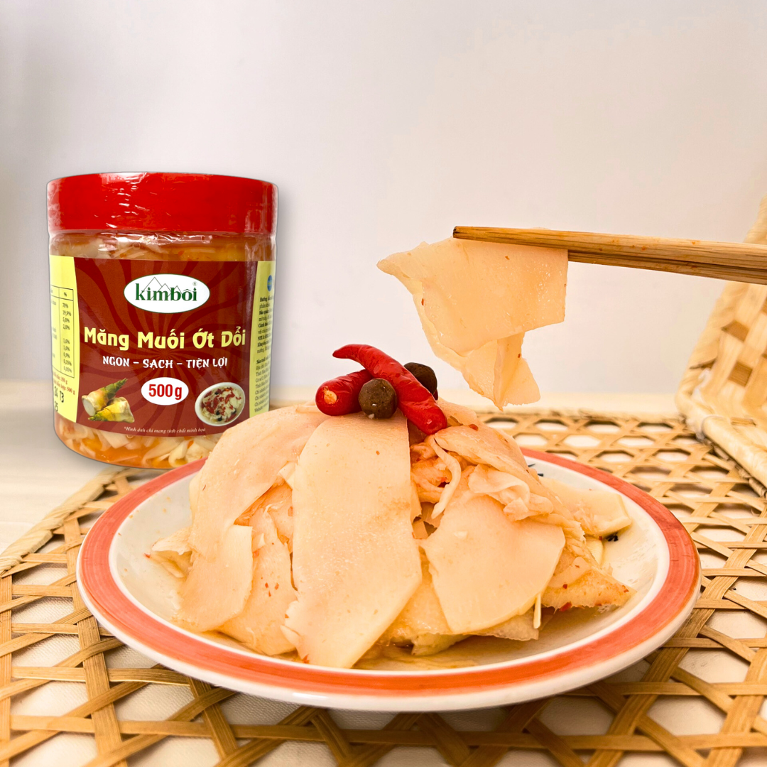 COMBO 6 gói Măng Nứa Khô Nấu Ngay Kim Bôi 300g - TẶNG 1 lọ Măng Muối Ớt Dổi chua cay Kim Bôi 500g - Đặc sản Tây Bắc