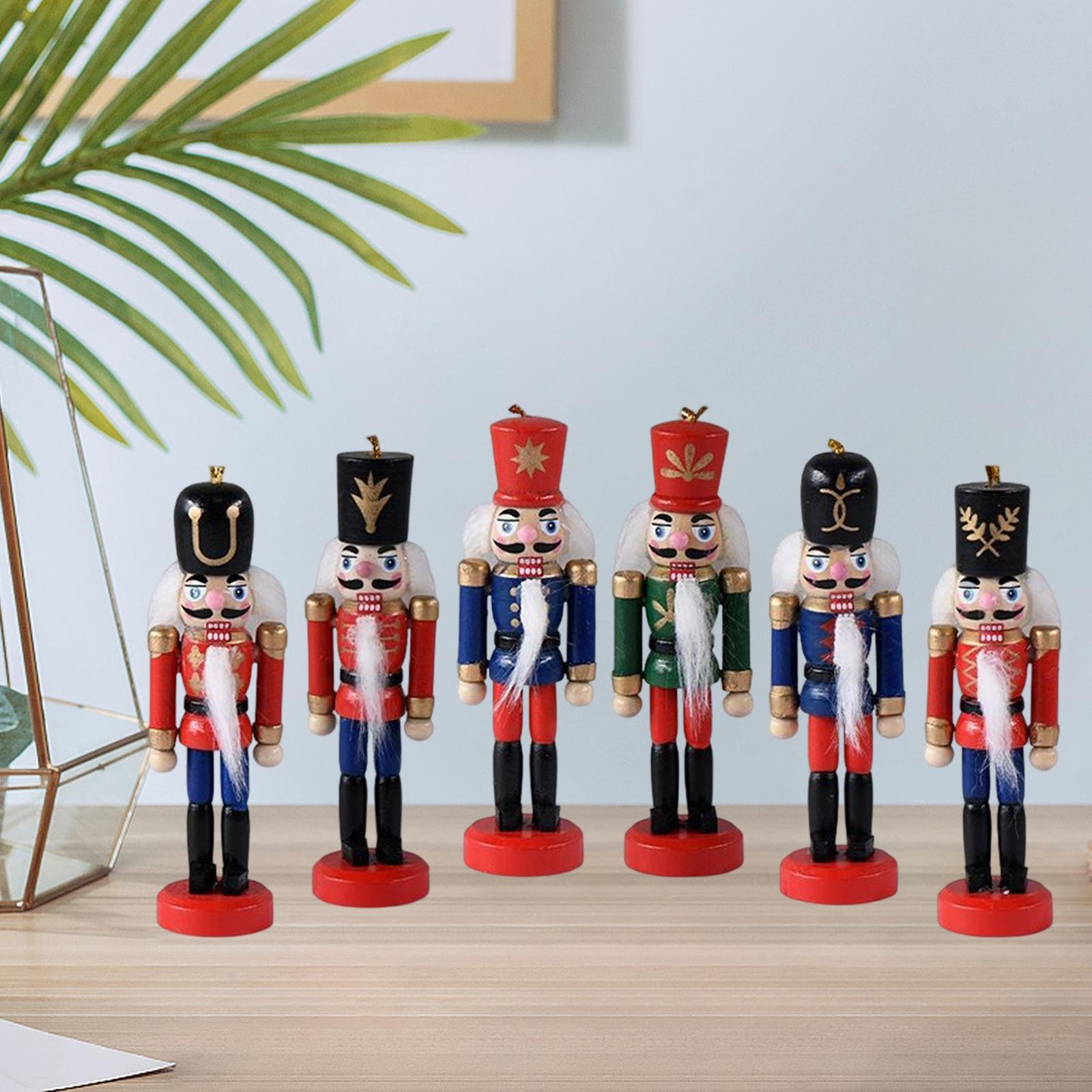6Pcs Nutcracker Figures Decor Figures Nutcracker Soldier for Home Decor
