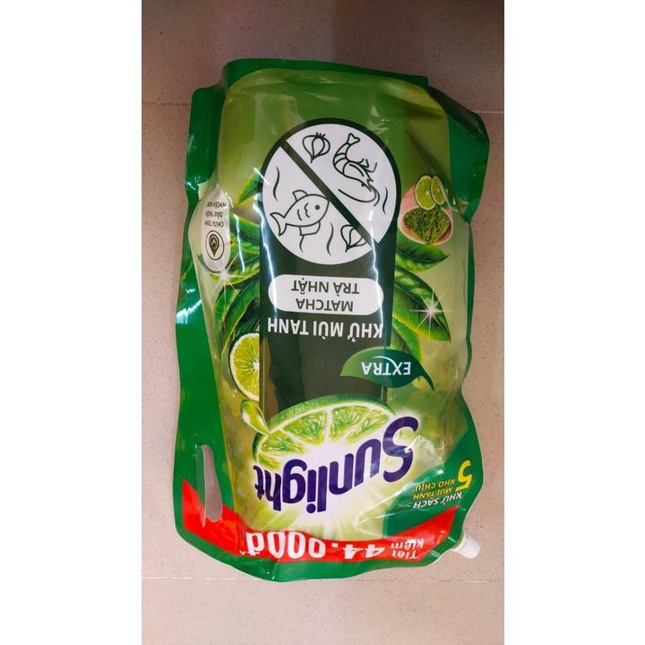 Nước rửa chén Sunlight Extra Khử Mùi Tanh Match Trà Nhật Túi 3.4 Kg