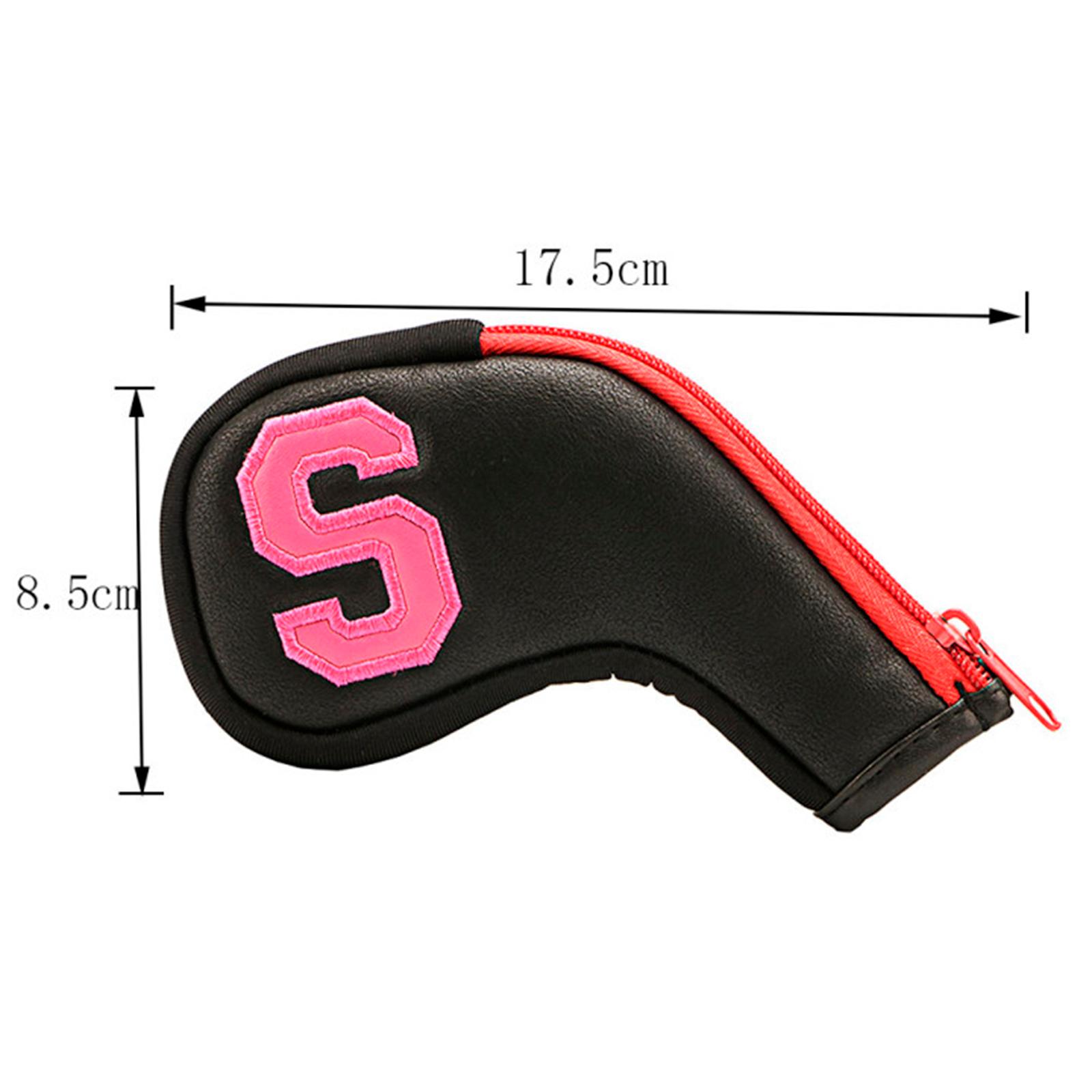 Golf Club Iron Head Covers, 10 pcs Golf Headcover Set, Thick Synthetic Leather Golf Iron Head Covers Set Fit All Brands Irons , Watercolor