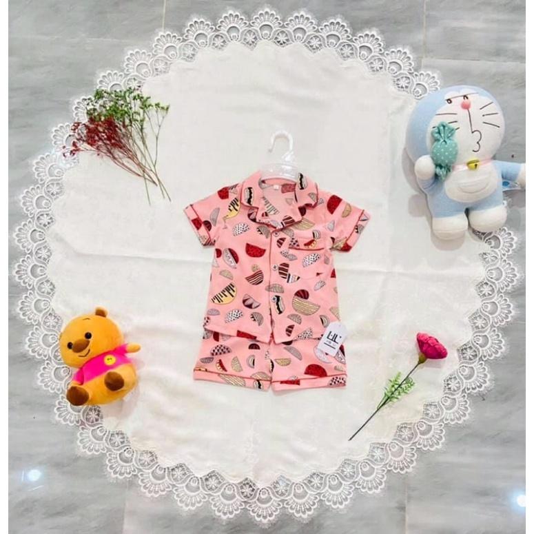 Bộ pijama lụa100d ngắn H&amp;U cho bé từ 10-18 kí siêu cưng