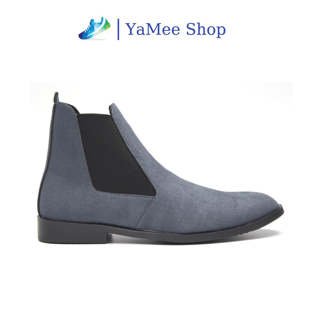 Giày chelsea boots da lộn, cổ chun, đế khâu chắc chắn- mã CBDLB