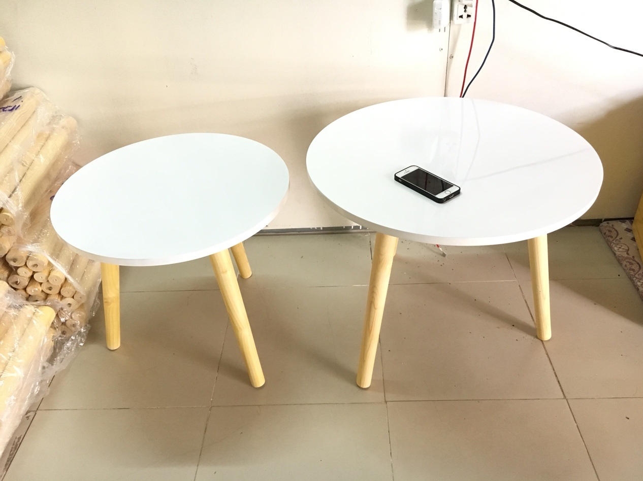 Cặp bàn tròn gỗ sofa phòng khách 60-50, bàn trà, bàn cafe, coffee, cà phê, bàn salon, sopha
