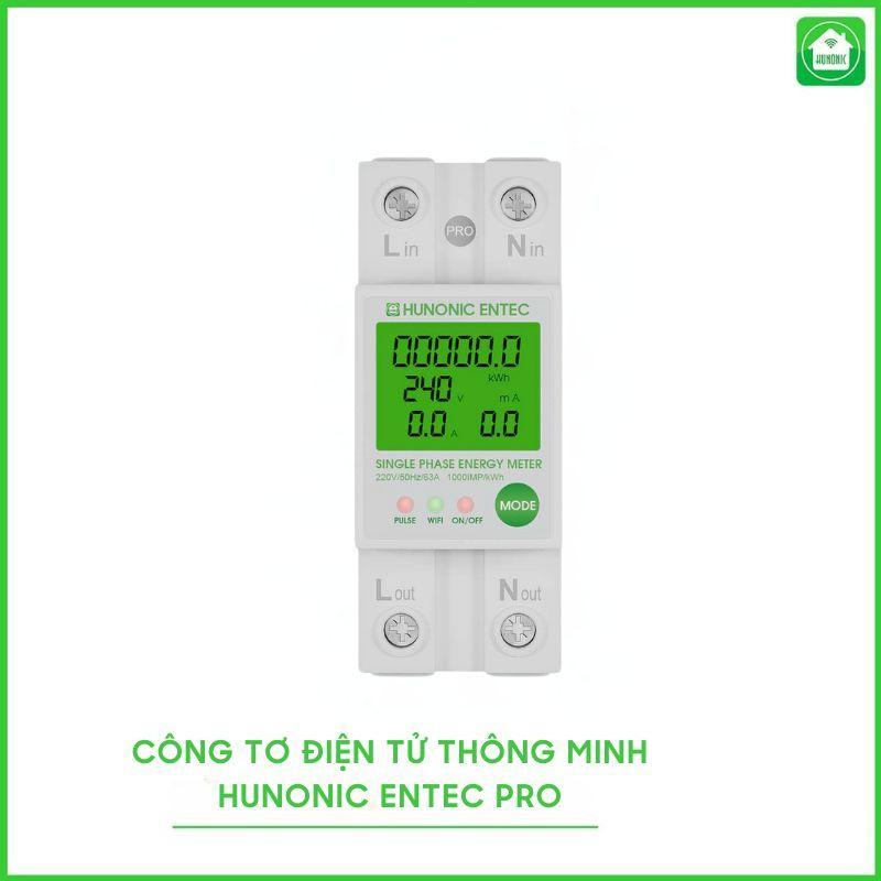 Công Tơ Điện Tử Thông Minh Wifi HUNONIC ENTEC Đóng Cắt Theo Dõi Đo Điện Năng Tiêu Thụ Từ Xa Qua Điện Thoại