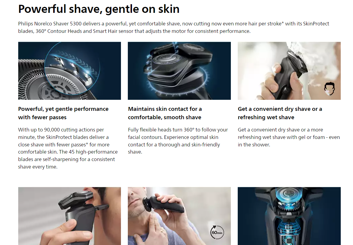 Máy cạo râu Philips Norelco Shaver 5300 - S5588/81 | Made in Netherlands | Bảo Hành 2 Năm